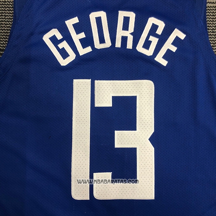 Camiseta Los Angeles Clippers Paul George #13 Icon 2020-21 Autentico Azul